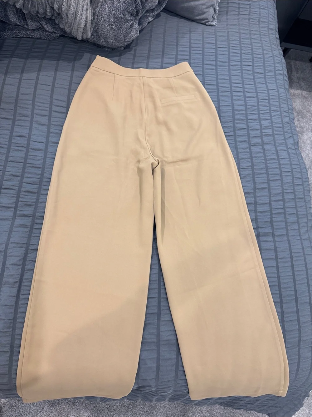 Commense Wide-Leg Tie Waist Pants in Beige - Picture 2 of 3